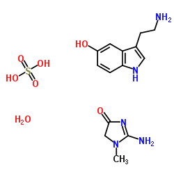 5-羟色胺肌酸酐硫酸盐一水合物 结构式