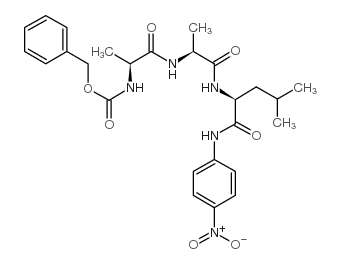 N-苄氧羰基-L-丙氨酰-L-丙氨酰-L-亮氨酸对硝基苯胺 结构式