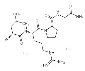 H-亮氨酰-精氨酰-脯氨酰-甘氨酰胺 二盐酸盐 结构式