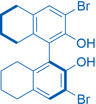 (S)-3,3'-二溴-5,5',6,6',7,7',8,8'-八氢-1,1'-联-2-萘酚 结构式