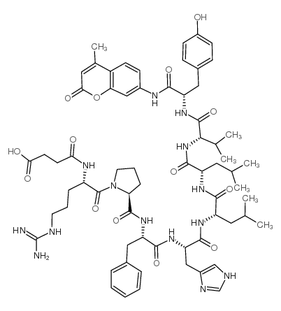 Suc-Arg-Pro-Phe-His-Leu-Leu-Val-Tyr-AMC 结构式