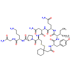 [β-巯基-β,β-环五亚甲基丙酰¹, O-甲基-Tyr², Orn⁸]-催产素 结构式