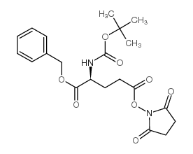 N-叔丁氧羰基-L-谷氨酸 γ-N-羟基琥珀酰亚胺酯 α-苄基酯 结构式