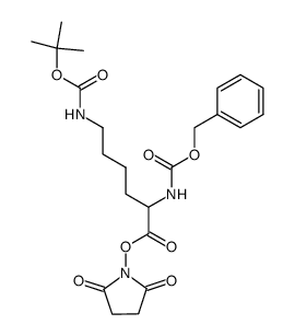 N6-[叔丁氧羰基]-N2-[苄氧羰基]-D-赖氨酸琥珀酰亚胺基酯 结构式