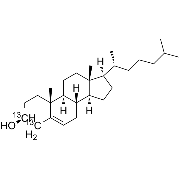 胆固醇-3,4-13C2 结构式