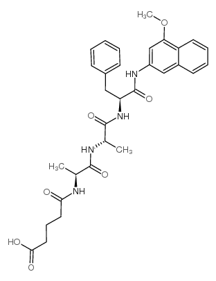 谷氨酰-丙氨酸-丙氨酸-苯丙氨酸-4-甲氧基-β-萘酰胺 结构式