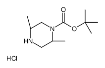 反式2,5-二甲基哌嗪-1-羧酸叔丁酯盐酸盐 结构式