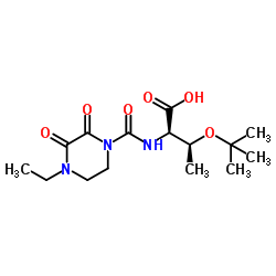 O-叔丁基-N-[(4-乙基-2,3-二氧代-1-哌嗪基)羰基]-D-苏氨酸 结构式