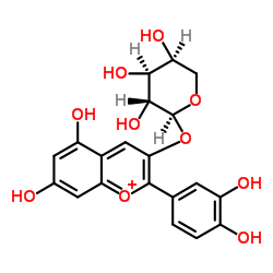 矢车菊素-3-O-阿拉伯糖苷 结构式