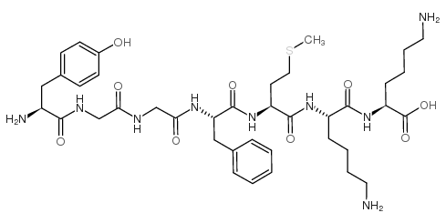 酪氨酰-甘氨酰-甘氨酰-苯丙氨酰-甲硫氨酰-赖氨酰-赖氨酸 结构式