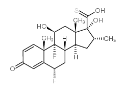 (6α,11β,16α,17α)-6,9-二氟-11,17-二羟基-16-甲基-3-氧代雄甾-1,4-二烯-17-硫代羧酸 结构式