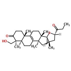(4BETA,23S)-17,23-环氧-28-羟基-27-去甲羊毛甾-8-烯-3,24-二酮 结构式