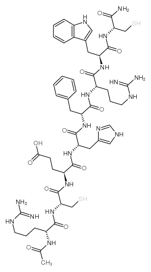 乙酰基-(D-Arg10,Cys11,D-Phe14,Cys17)-β-促黑激素(10-17)酰胺 结构式