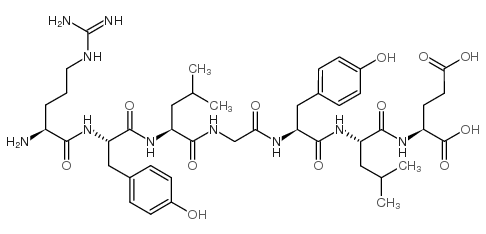 生化试剂H-Arg-Tyr-Leu-Gly-Tyr-Leu-Glu-OH 结构式