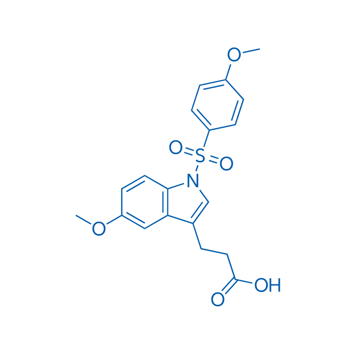 3-(5-甲氧基-1-((4-甲氧基苯基)磺酰基)-1H-吲哚-3-基)丙酸 结构式