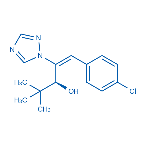 (S,E)-1-对氯苯基-2-(1,2,4-三唑-1-基)-4,4-二甲基-1-戊烯-3-醇 结构式