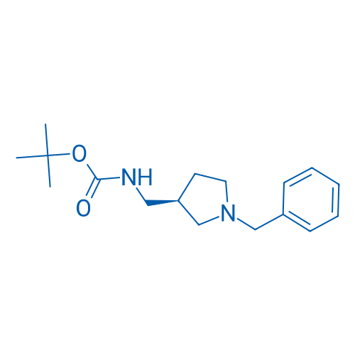 (R)-1-苄基-3-N-叔丁氧羰基氨基甲基吡咯烷 结构式