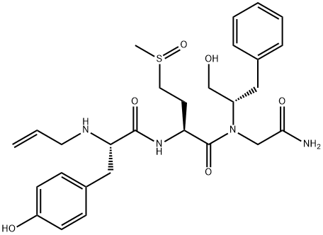 N-(2-丙烯基)-L-酪氨酰-4-(甲基亚磺酰基)-L-α-氨基丁酰-甘氨酰-N-[(S)-1-羟甲基-2-苯乙基]酰胺 结构式