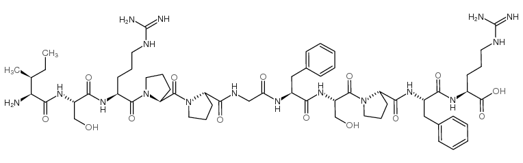 异亮氨酰-丝氨酰-精氨酰-脯氨酰-脯氨酰-甘氨酰-苯丙氨酰-丝氨酰-脯氨酰-苯丙氨酰-精氨酸 结构式