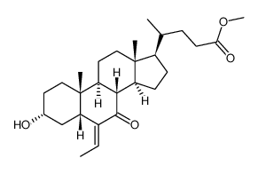 (EZ)-3-羟基-6-亚乙基-7-酮-5-胆烷-24-酸甲酯 结构式