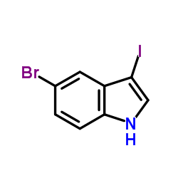 5-溴-3-碘-1H-吲哚 结构式