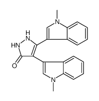 4,5-双(1-甲基-1H-吲哚-3-基)-1,2-二氢吡唑-3-酮 结构式