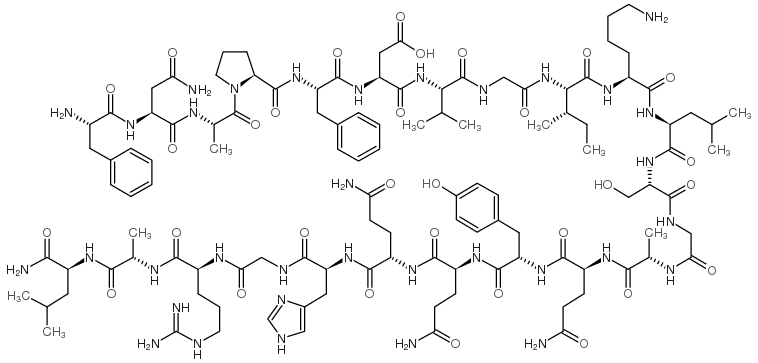 生化试剂H-Phe-Asn-Ala-Pro-Phe-Asp-Val-Gly-Ile-Lys-Leu-Ser-Gly-Ala-Gln-Tyr-Gln-Gln-His-Gly-Arg-Ala-Leu-NH? 结构式