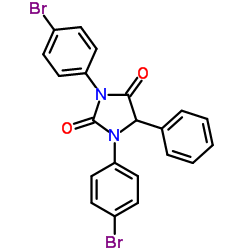 1,3-双(4-溴苯基)-5-苯基-2,4-咪唑烷二酮 结构式