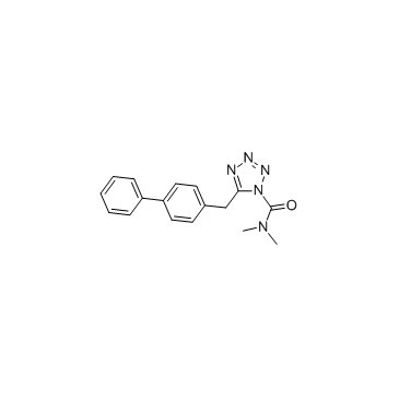 5-([1,1'-联苯]-4-甲基)-N,N-二甲基-1H-四氮唑-1-甲酰胺 结构式