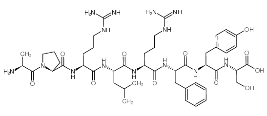 丙氨酰-脯氨酰-精氨酰-亮氨酰-精氨酰-苯丙氨酰-酪氨酰-丝氨酸 结构式