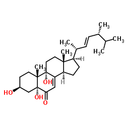 3,5,9-三羟基麦角甾-7,22-二烯-6-酮 结构式