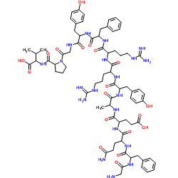 生化试剂H-Gly-Phe-Gln-Glu-Ala-Tyr-Arg-Arg-Phe-Tyr-Gly-Pro-Val-OH 结构式