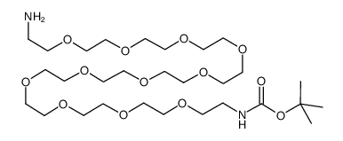 O-(2-氨基乙基)-O′-[2-(叔丁氧羰基-氨基)乙基]十聚乙二醇 结构式