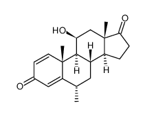 11b-Hydroxy-6a-methyl-1,4-androstadiene-3,17-dione 结构式
