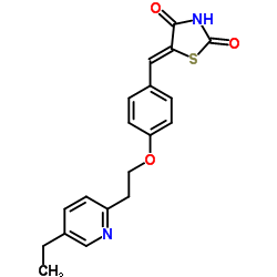 5-[[4-[2-(5-乙基-2-吡啶基)乙氧基]苯基]亚甲基]-2,4-噻唑二酮 结构式