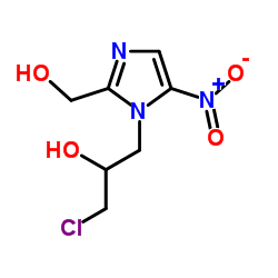 α-(氯甲基)-2-羟甲基-5-硝基咪唑-1-乙醇 结构式