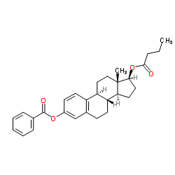 雌二醇-3-苯甲酸-17-丁酸酯 结构式