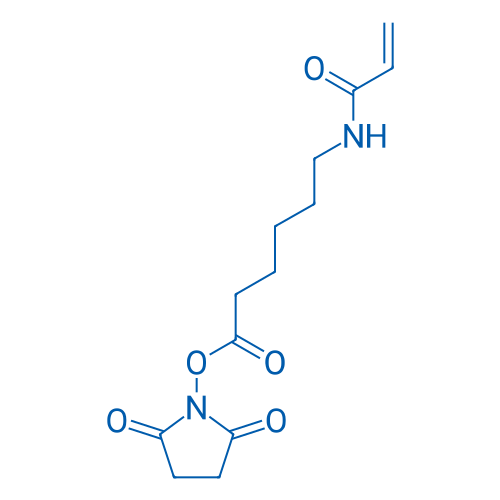 2,5-二氧代吡咯烷-1-基 6-丙烯酰胺基己酸酯 结构式