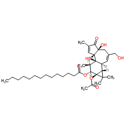 4α-佛波醇-12-豆蔻酸-13-乙酸 结构式