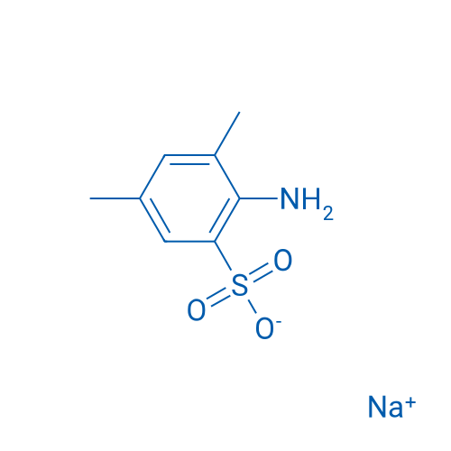 2-氨基-3,5-二甲基苯磺酸钠 结构式