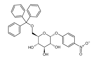 4-硝基苯基-6-O-三苯甲基-α-D-吡喃葡萄糖苷 结构式