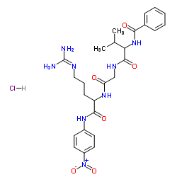 N-苯甲酰-L-缬氨酰甘氨酰-L-精氨酸对硝基苯胺盐酸盐 结构式