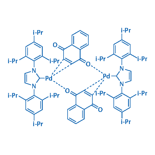 1,3-双(2,6-二异丙基苯基)咪唑-2-亚基(1,4-萘醌)钯(0)二聚体 结构式