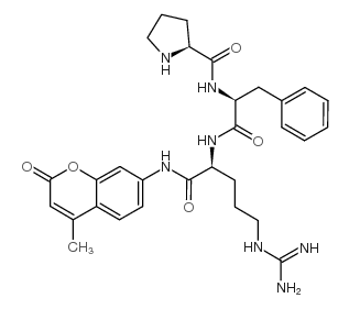 脯氨酸-苯丙氨酸-精氨酸-7-酰胺基-4-甲基香豆素 结构式