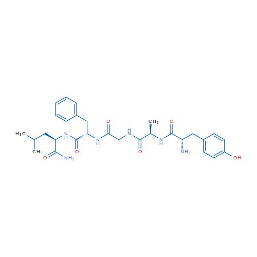 L-Tyrosyl-D-alanylglycyl-L-phenylalanyl-D-leucinamide 结构式