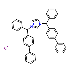 1,3-双([1,1'-联苯]-4-基苯基甲基)-1H-咪唑鎓氯化物 结构式