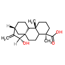 (5β,8α,9β,10α,13α,15β)-15-Hydroxykaur-16-en-18-oic acid 结构式
