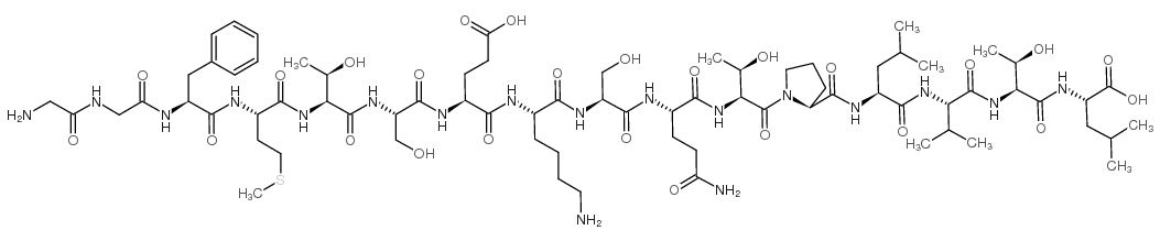 甘氨酰-甘氨酰-苯丙氨酰-甲硫氨酰-苏氨酰-丝氨酰-谷氨酰-赖氨酰-丝氨酰-谷氨酰胺酰-苏氨酰-脯氨酰-亮氨酰-缬氨酰-苏氨酰-亮氨酸 结构式
