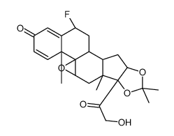 (6α,9β,11β,16α)-9,11-环氧-6-氟-21-羟基-16,17-[(1-甲基亚乙基)双(氧)]孕甾-1,4-二烯-3,20-二酮 结构式