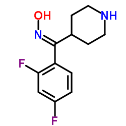 (E)-(2,4-二氟苯基)(哌啶-4-基)甲酮肟 结构式